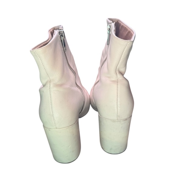 Steve Madden Gazer White Leather Zippered Booties Size 8 - Picture 5 of 9